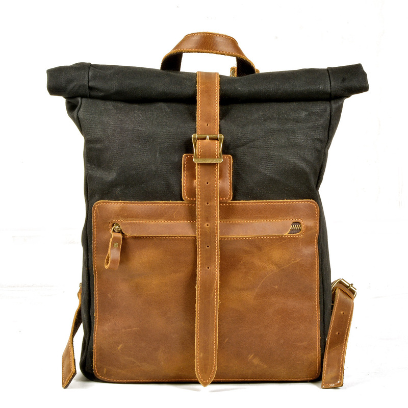 New model simple and retro wax - đánh giá và giá Canvas Backpack Casual