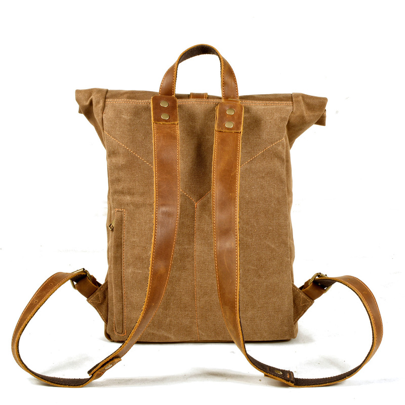 New model simple and retro wax - đánh giá và giá Canvas Backpack Casual