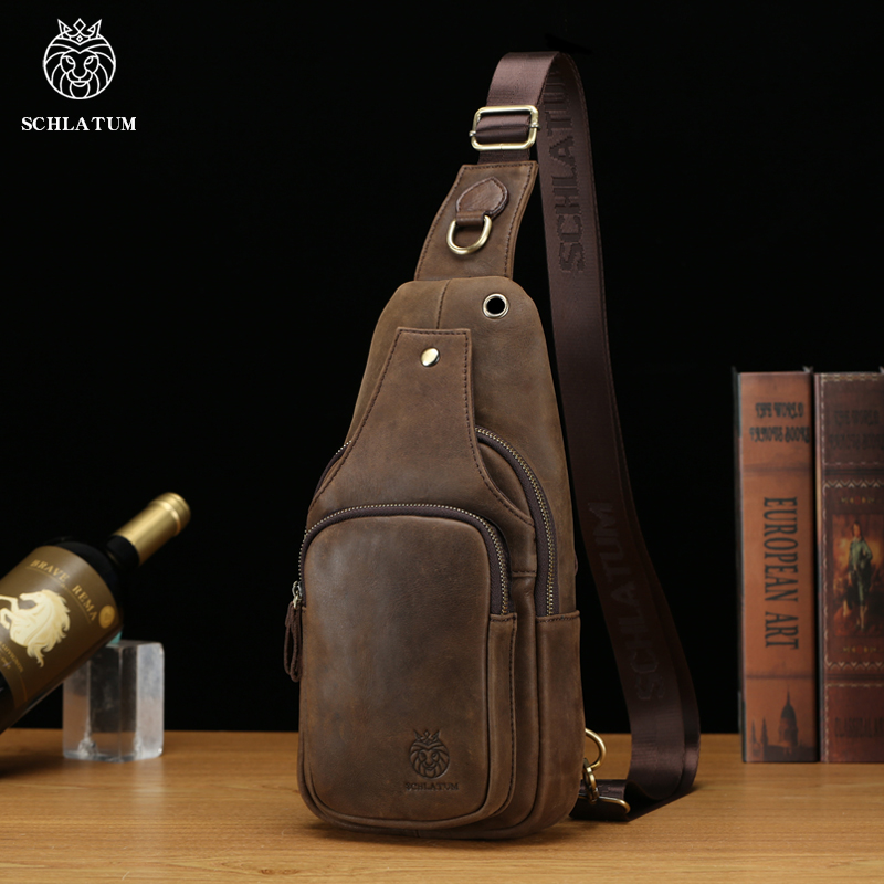 SCHLATUM 100%Genuine Leather C - đánh giá và giá Leather Backpack Vintage