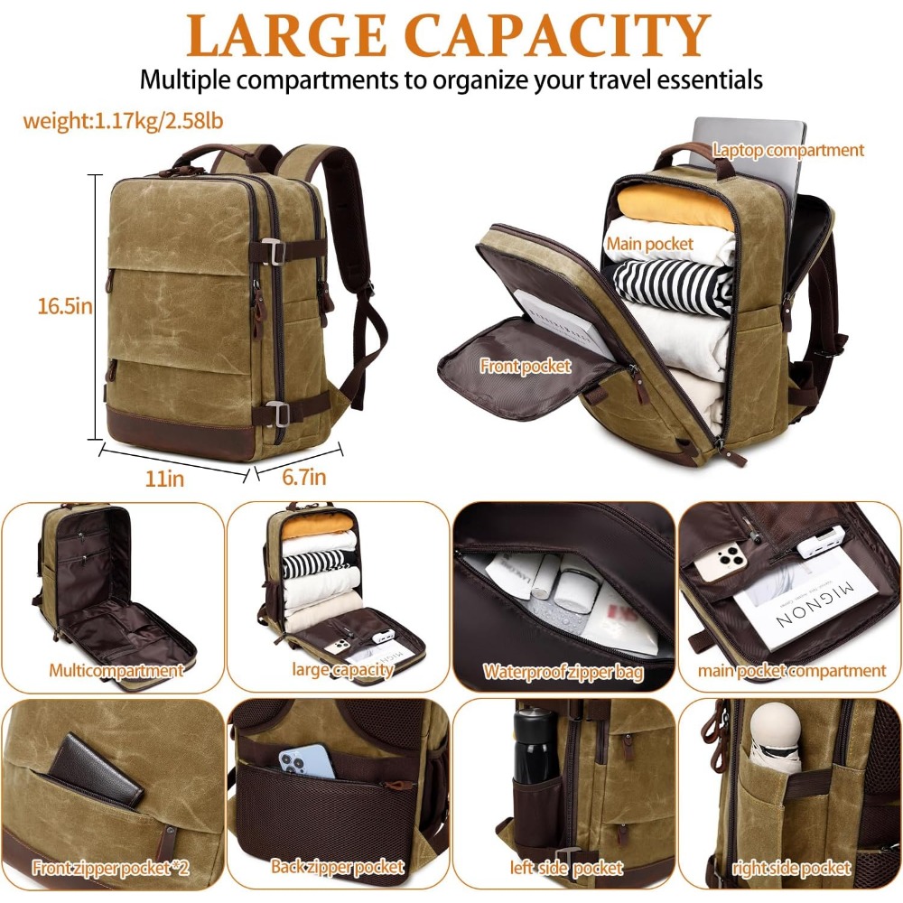 Travel Backpack for Men - Carr - đánh giá và giá Canvas Backpack Casual