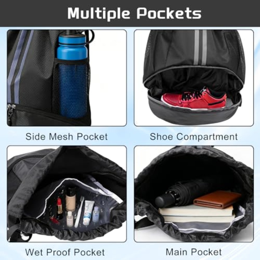 Sports Drawstring Backpack wit - đánh giá và giá Drawstring Gym Bag