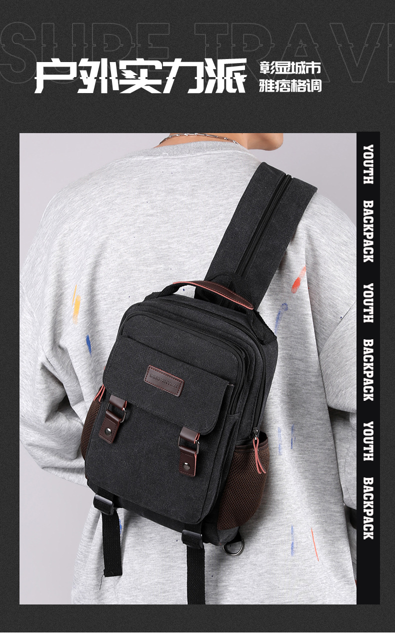 New Canvas Chest Bag Men Large - đánh giá và giá Canvas Backpack Casual