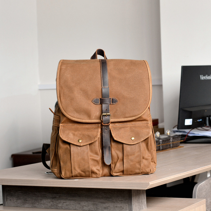 New wax canvas men's backpack  - đánh giá và giá Canvas Backpack Casual