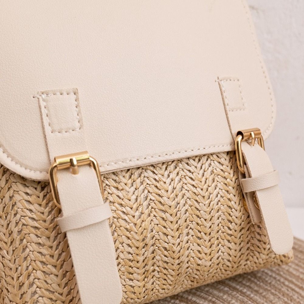 Fashion PU Leather Straw Backp - đánh giá và giá Leather Backpack Vintage